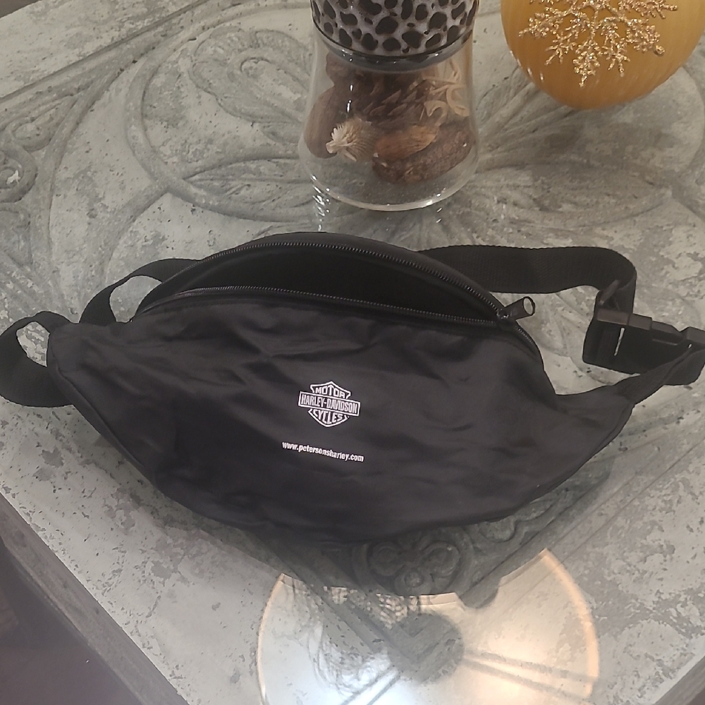 Harley-Davidson Black Belt Bag for Men And Women Funny Pack Black With Logo